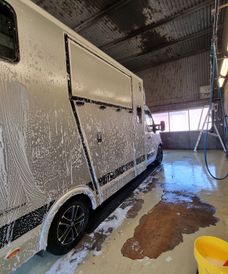 Handtvätt av hästbuss